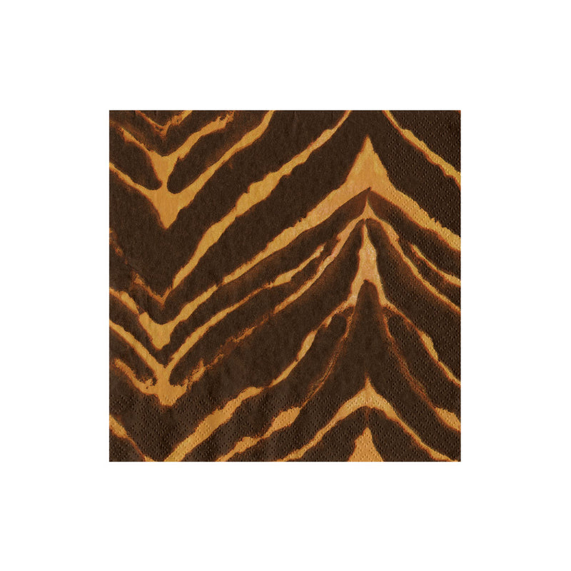 Caspari Wild Kingdom Brown Cocktail Napkins 20pk