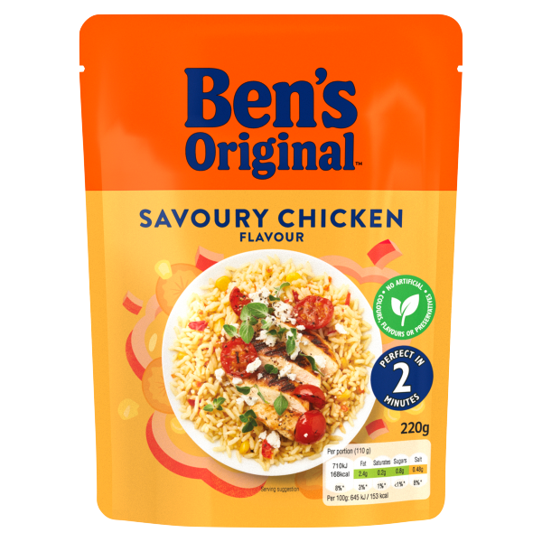 Ben's Original Savoury Chicken Rice Pouch 220g.