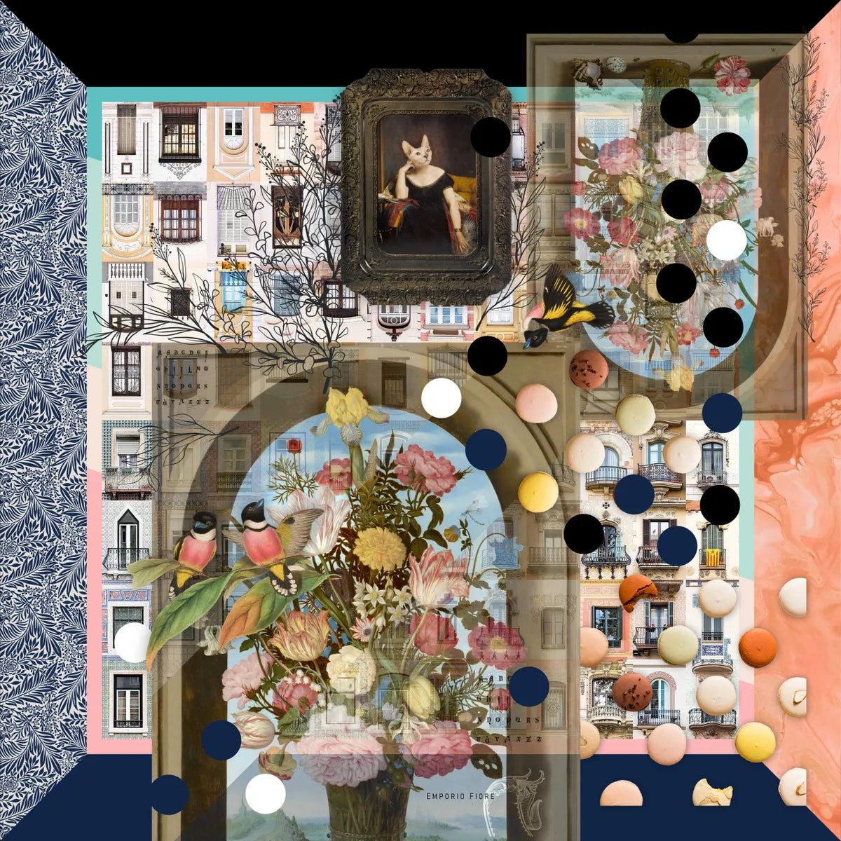 Emporio Fiore Silk Scarf 422 Fenetre