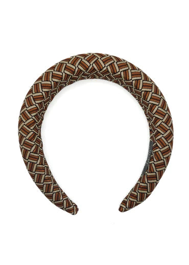 Iris - Brown & Camel Criss Cross Jersey Hairband