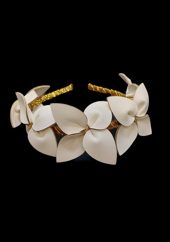 RW Fleur - White Leather Flower Band