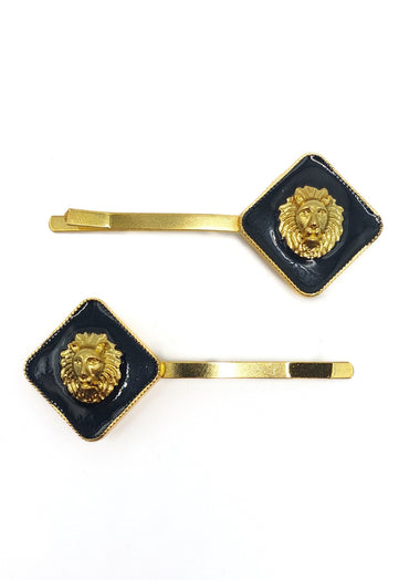 RW Venita - Black Lionhead Hair Slides