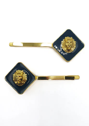 RW Venita - Navy Lionhead Hair Slides