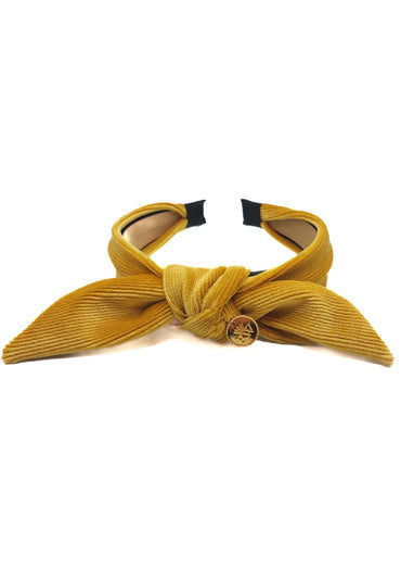 RW Vienna - Mustard Yellow Corduroy Knot Hairband