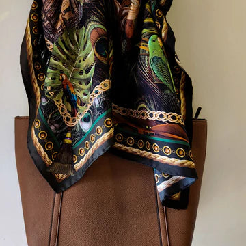 LV Scarf, Anastasia, Olive/Rust  90x90cm
