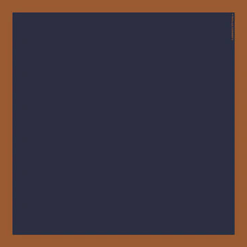 LV Scarf, Border, Navy/Rust 90x90cm