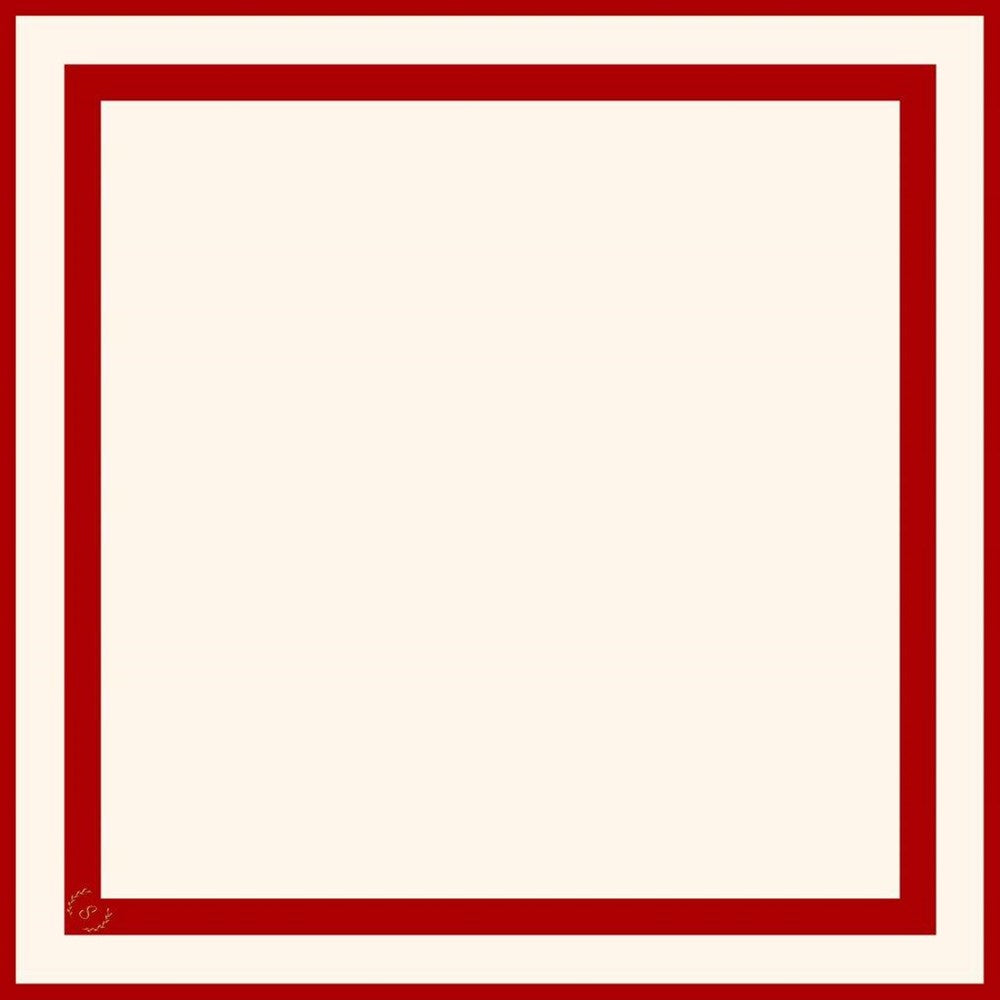 Cream Red Border Samara 54cm