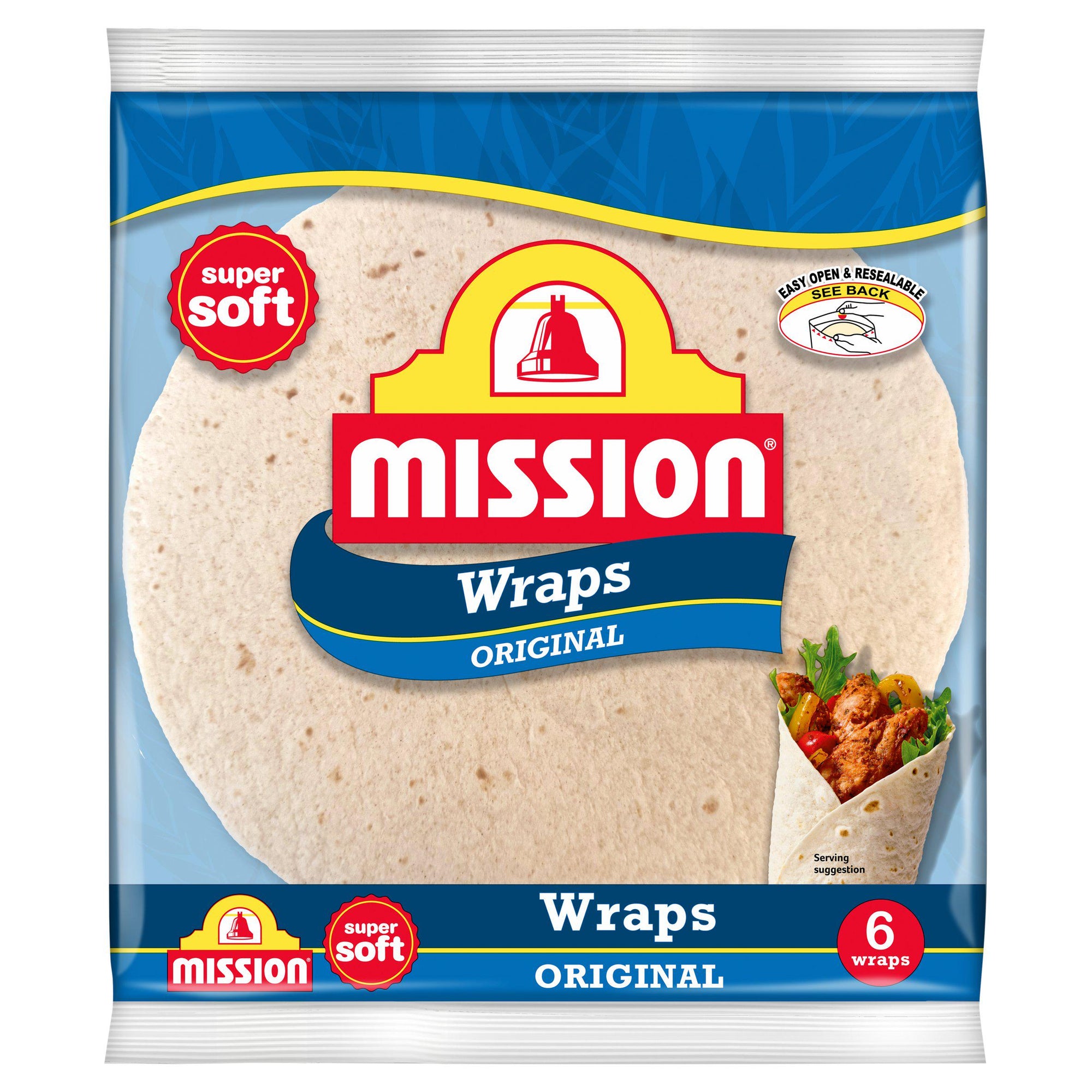 Mission Deli Plain Tortilla Wraps 6pk