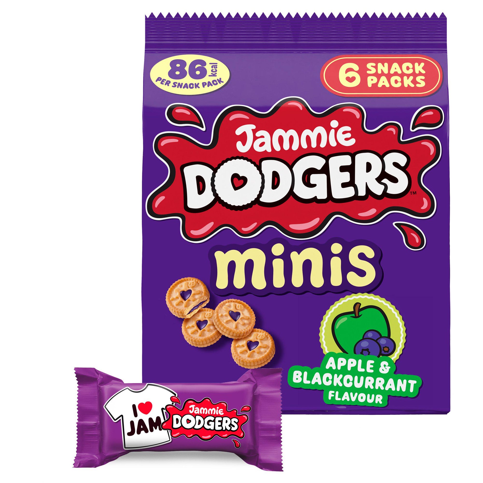 Jammie Dodgers Biscuit Minis Apple & Blackcurrant Multipack 120g