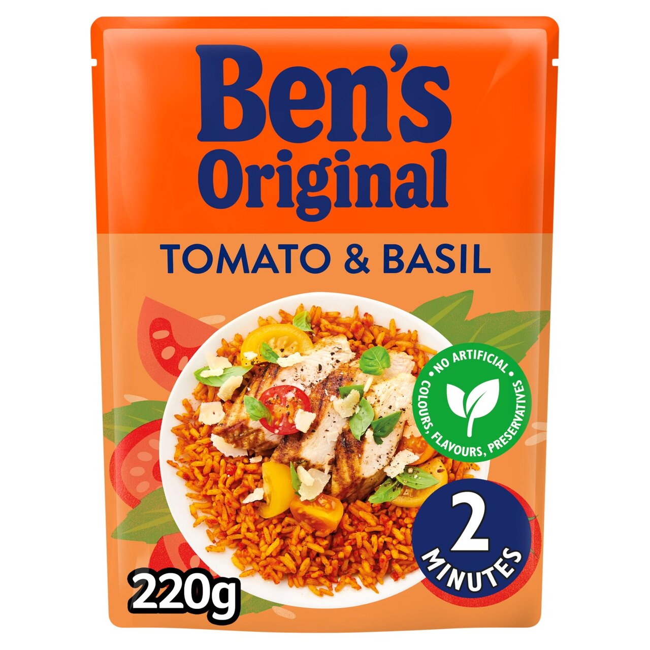 Bens Original Tomato & Basil Flavoured Microwave Rice 220g