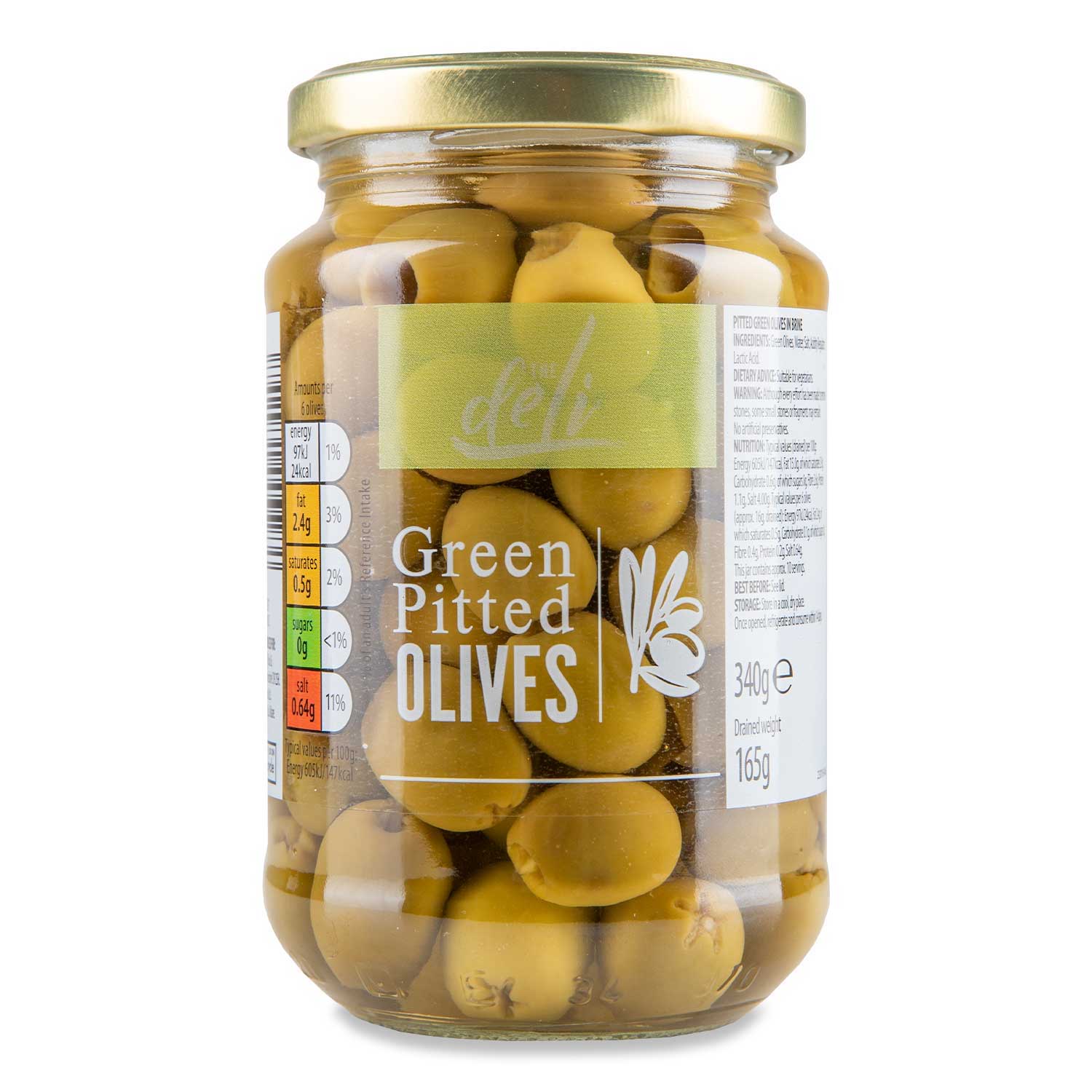 Morrisons Pitted Green Olives In Brine 330g