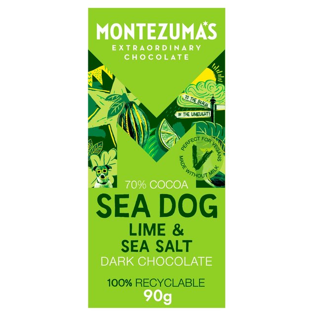 Montezumas Sea Dog Lime&Sea Salt Dark Choc Bar 90g