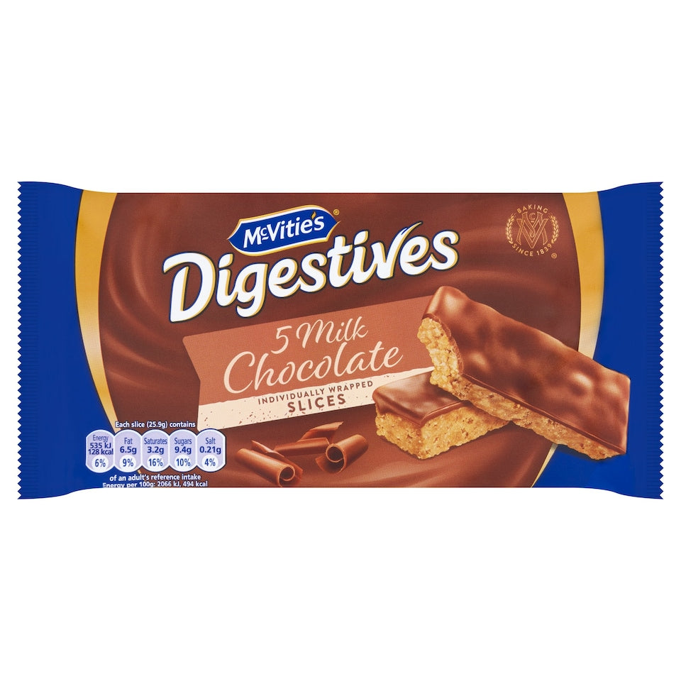 McVities Milk Chocolate Digestive Slices 5pk PM1.25