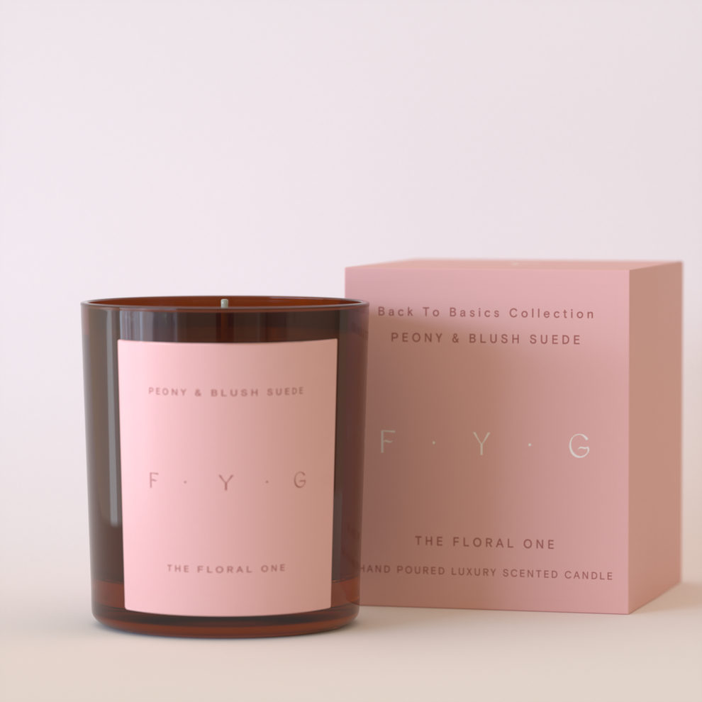 FYG Candle, Peony & Blush Suede