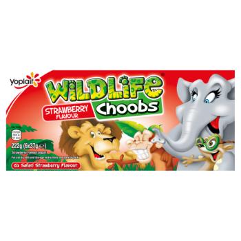 Yoplait Wildlife Choobs Strawberry 6x37g