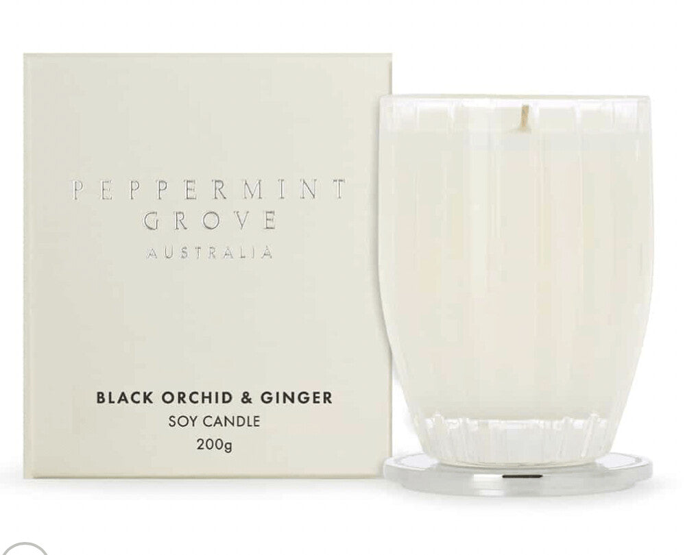 Peppermint Grove Blk Orchid & Ginger 200g Candle