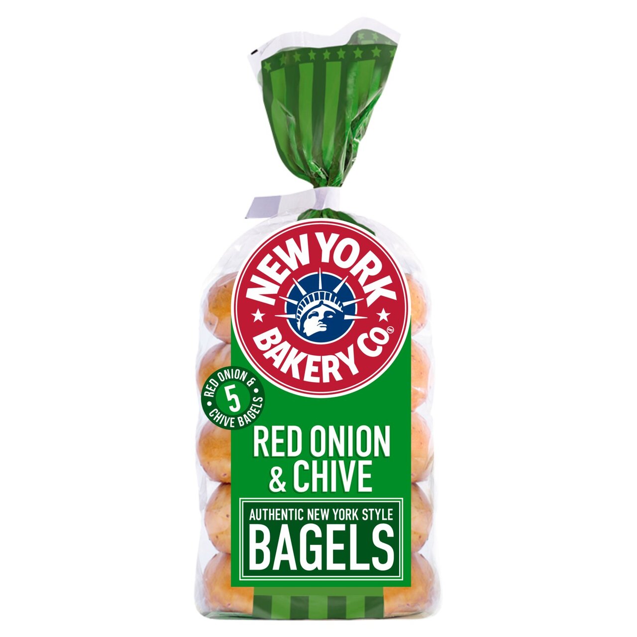 New York Bakery Company Red Onion & Chive Bagels 5pk