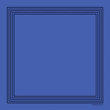 LV Scarf Multi Line Border, Cobalt/Black 90x90cm