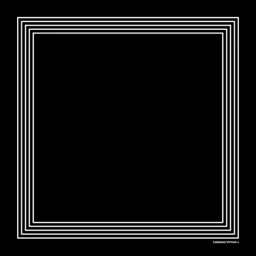 LV Scarf Multi Line Border, Black/White 90x90cm