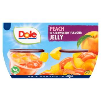 Dole Peach In Strawberry Jelly 4 x 123g
