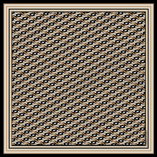 LV Scarf Marley, Black/Cream/Camel 90x90cm
