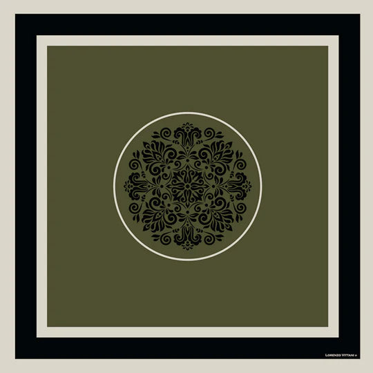 LV Scarf Juno, Forest Green/Black, 90x90cm