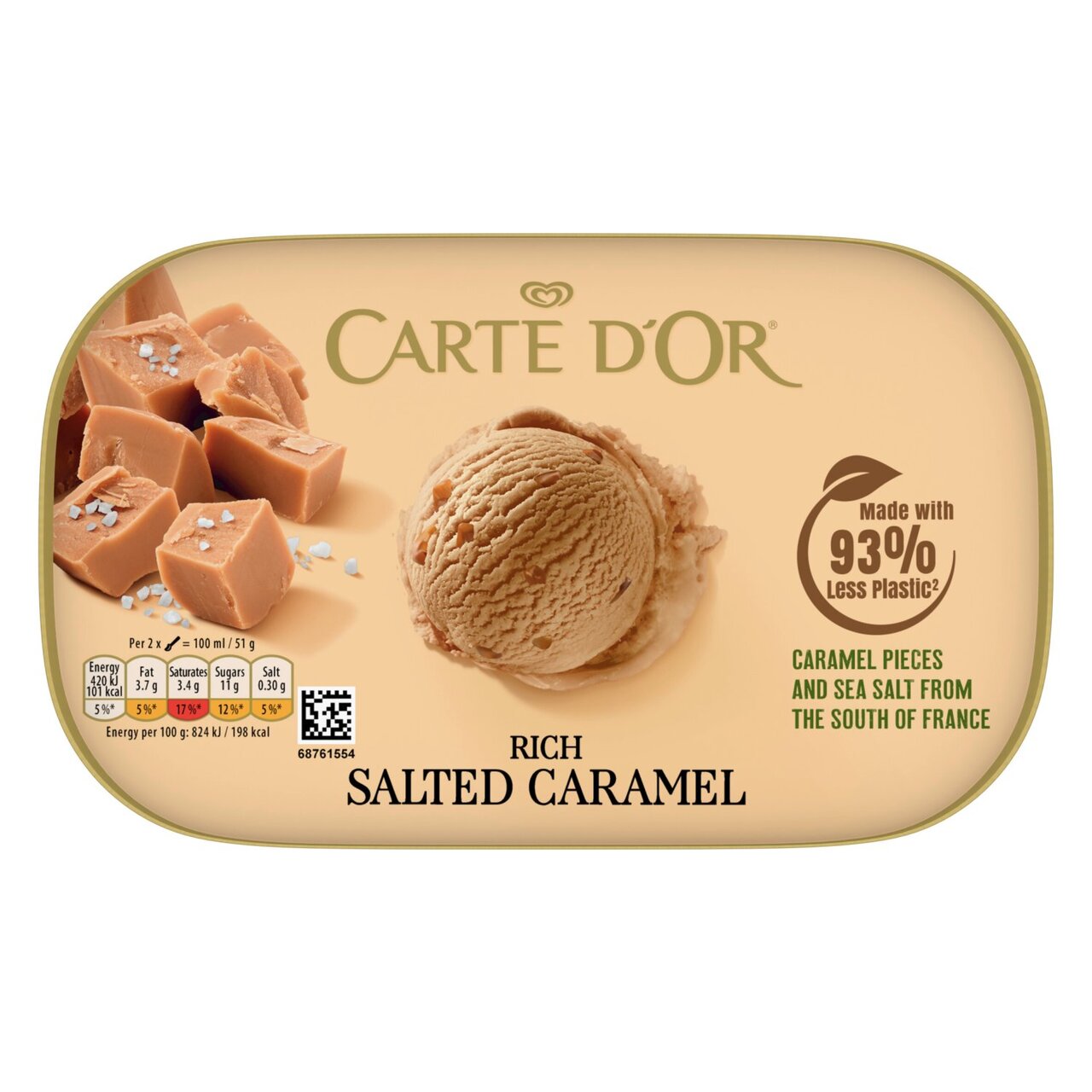 Walls Carte D Or Salted Caramel Ice Cream 900ml