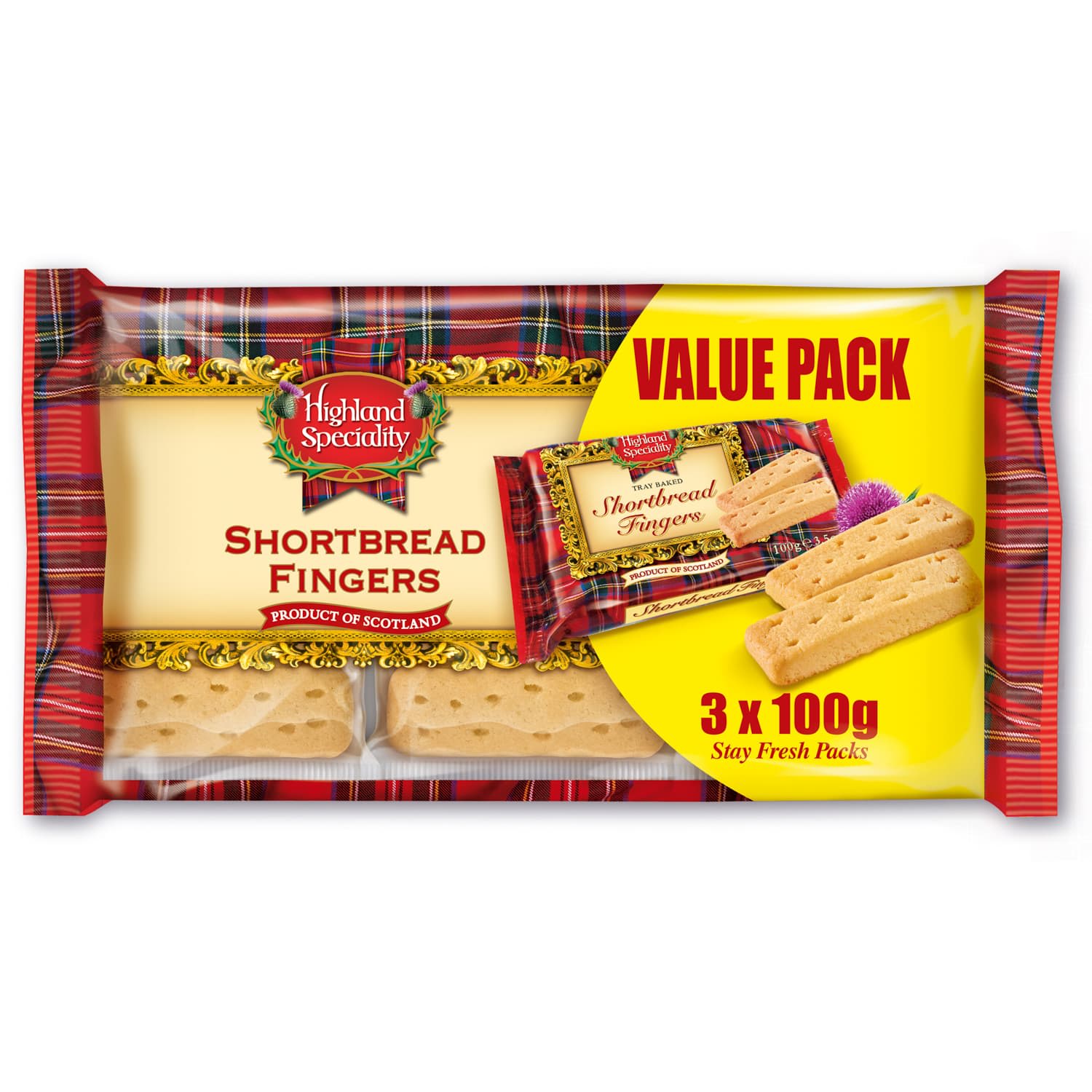 Highland Speciality Shortbread Fingers 3 x100g