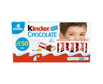 Kinder Chocolate Bars 8 pack 100g PM 1.50