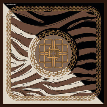 LV Scarf, Simone, Cinnamon/Cream/Black 90x90cm