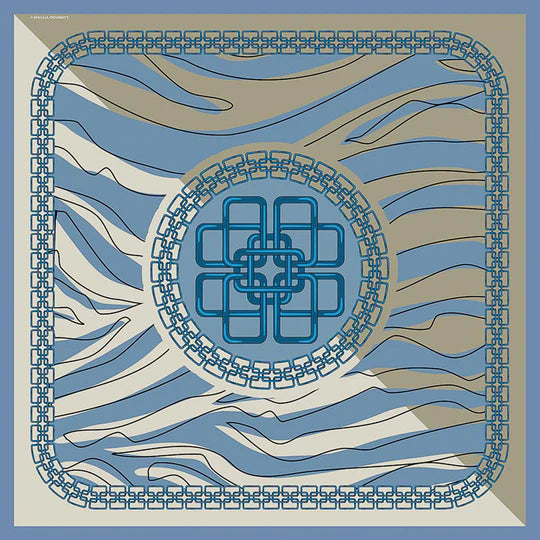 LV Scarf, Simone, Dusty Blue/Almond  90x90cm