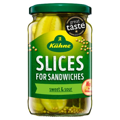 Kuhne Sweet & Sour Gherkin Slices 330g