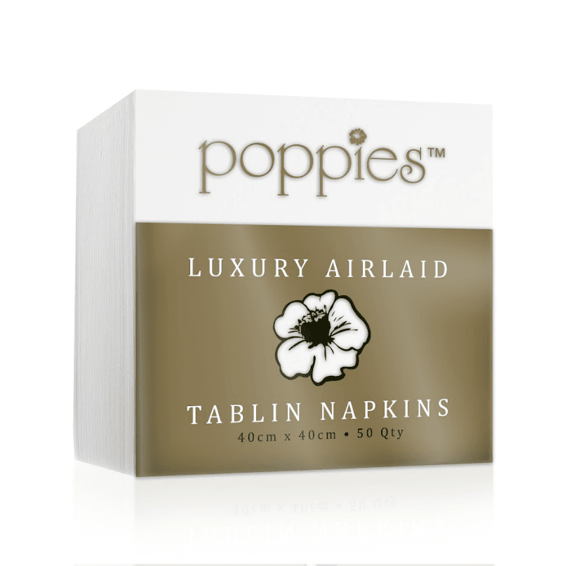 Poppies Luxury Airlaid Tablin 40x40cm Napkins 50pk