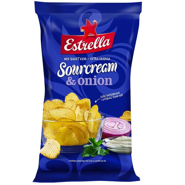 Estrella Sourcream and Onion Crisps 175g