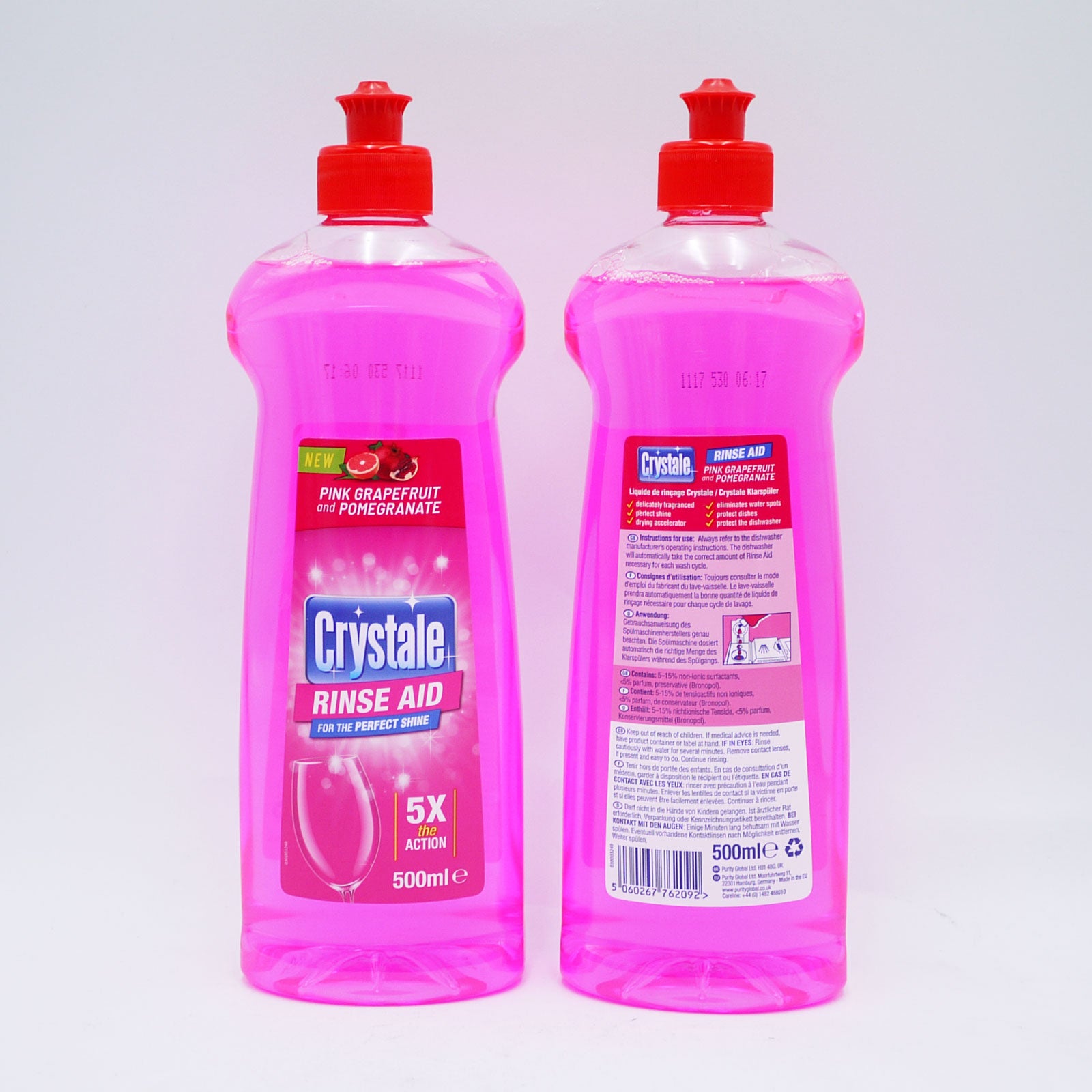 Crystale Dishwasher Rinse Aid Pink Grapefruit 500ml