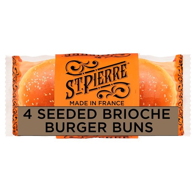 St Pierre Seeded Brioche Burger Buns 4pk