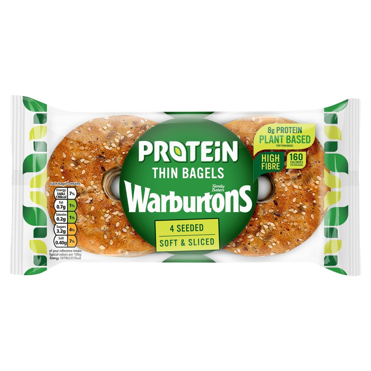 Warburtons pack 4 Protein Thin Bagels