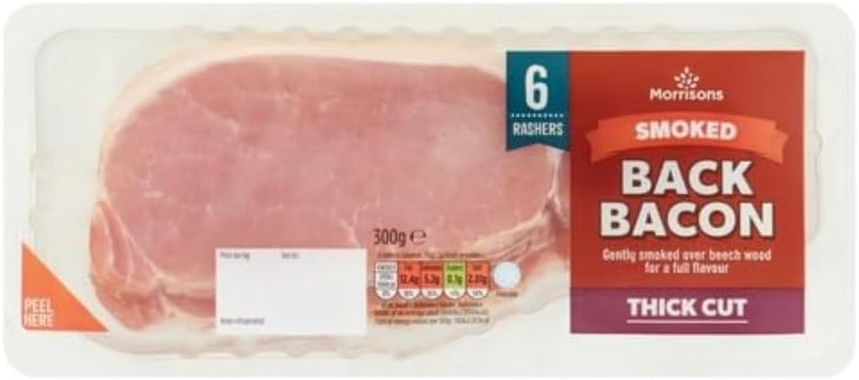 Morrisons Smoked Extra Thick Cut Back 6 Bacon Rashers 300g