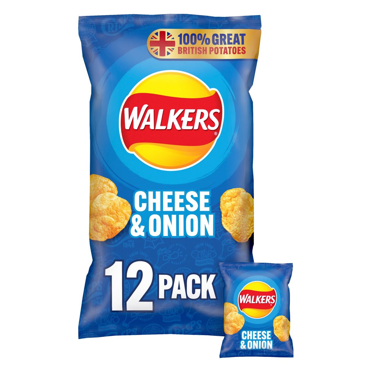 Walkers Cheese & Onion Crisps 12 x 25g