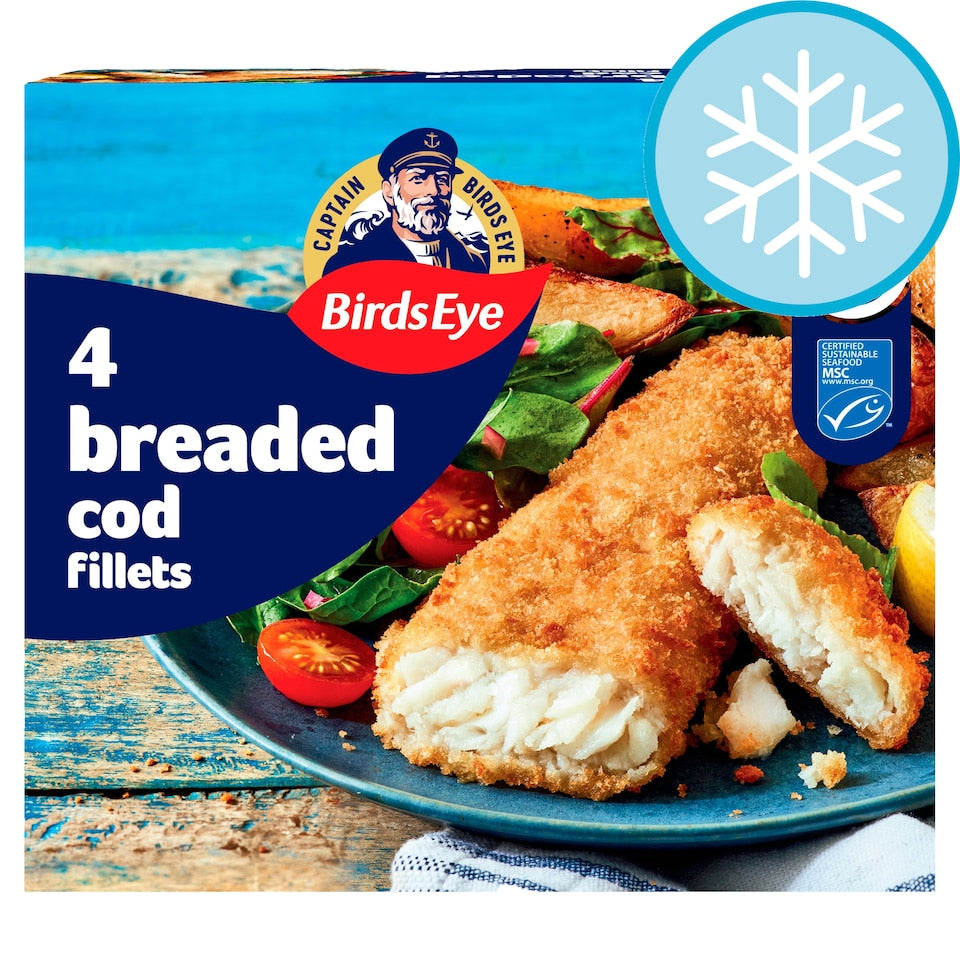 Birds Eye 4 Breaded Cod Fish Fillets 400g