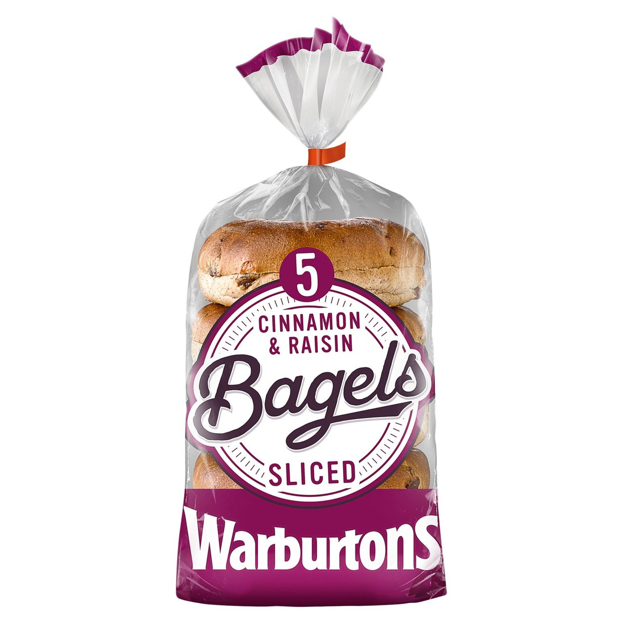 Warburtons pack 5 Cinnamon & Raisin Bagels