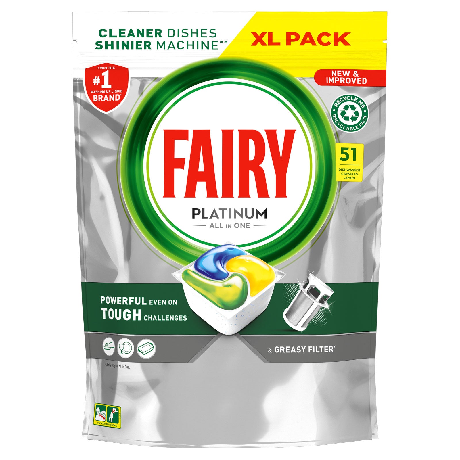 Fairy Dishwasher Tab Platinum Lemon x51