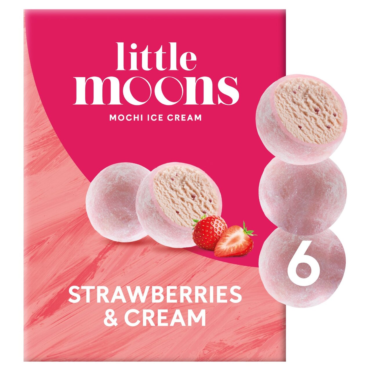 Little Moons Strawberries & Cream Mochi Ice Cream 6 x 32g
