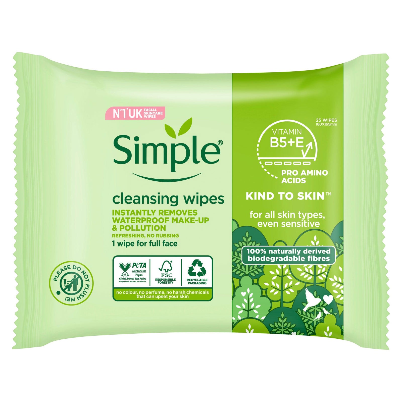 Simple Cleansing Facial Wipes 25s
