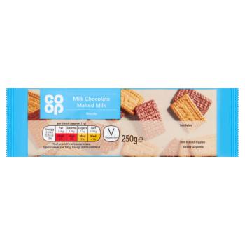 Co Op Milk Chocolate Malted Milk Biscuits 250g