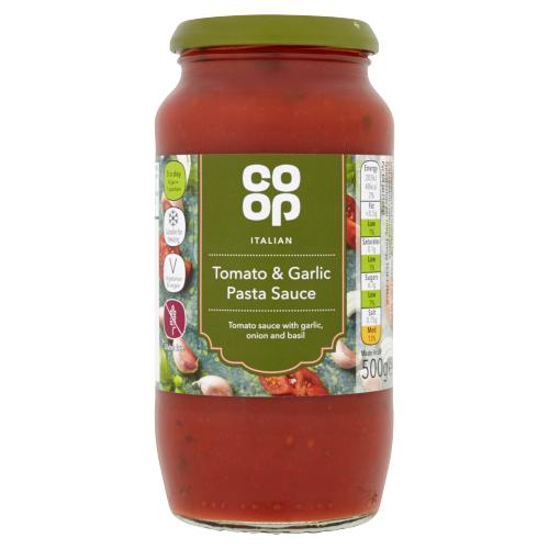 Co Op Tomato & Garlic Pasta Sauce 500g