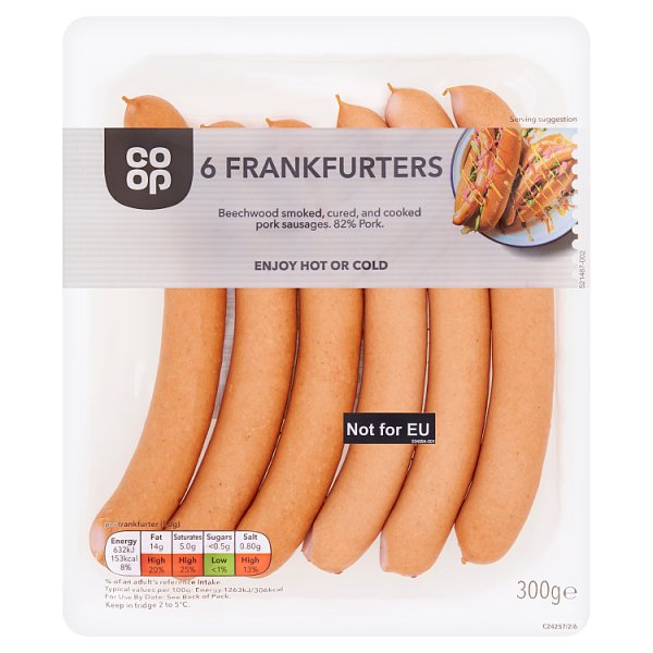 Coop 6 Frankfurters 300g
