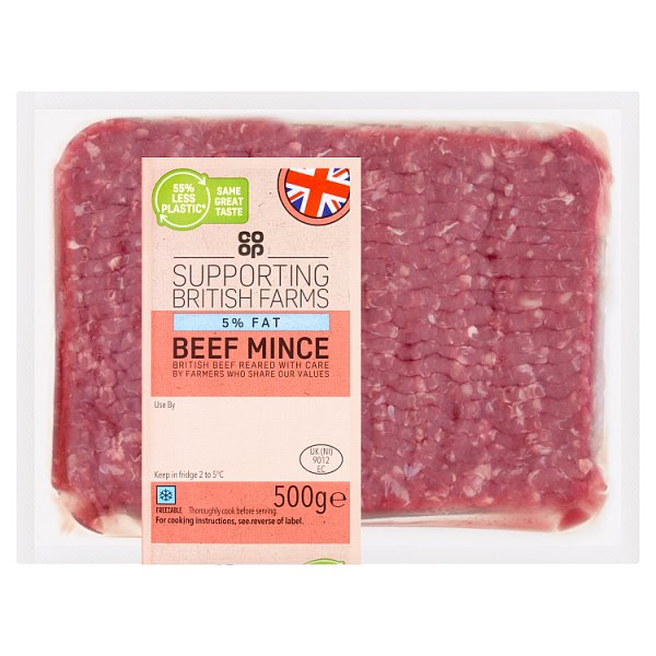CoOp 5% Fat British Lean Beef Steak Mince 500 2F8