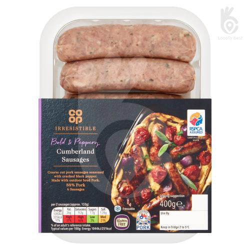 Co-op Irresistible Cumberland Sausages GF 400g 2F6