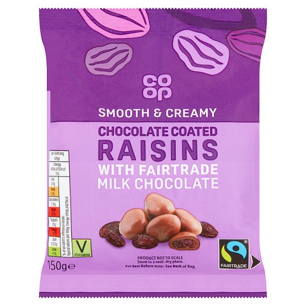 Co Op Chocolate Coated Raisins 150g